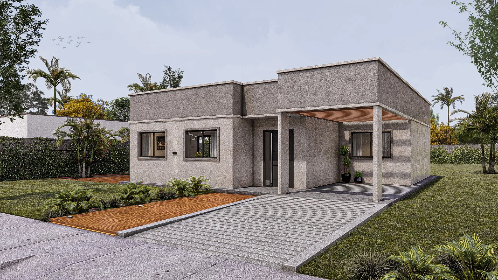 Render exterior del modelo de vivienda Euclasa, de Durma